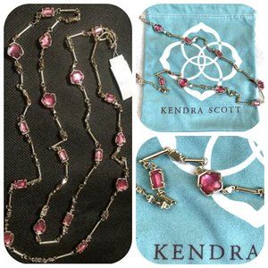 NWT Kendra Scott Gold and Berry Yazmin Long Necklace